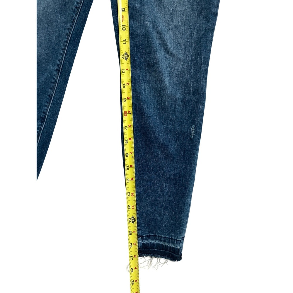 Spanx Jean-ish Ankle Leggings Medium Wash Distressed Raw Hem Skinny Jeans Size M - Picture 4 of 5